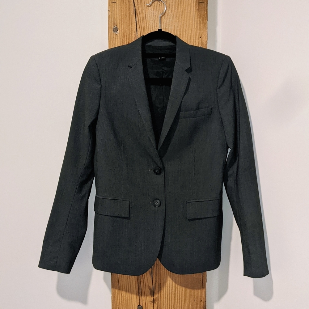 Theory Blazer Matelda Professional Blazer in Dark Charcoal | Size 2, XS